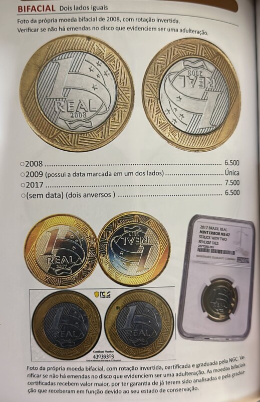 moedas raras bifaciais.