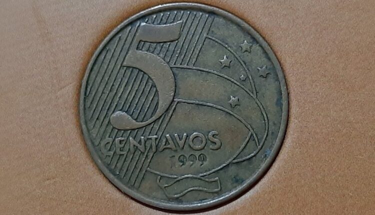 Moeda de 5 centavos.