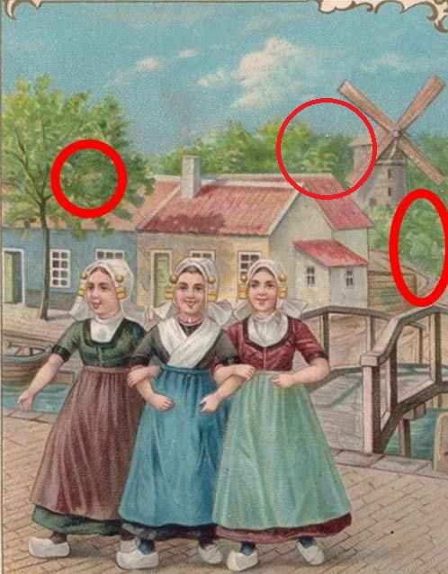 Encontre os 3 homens na imagem da vila.