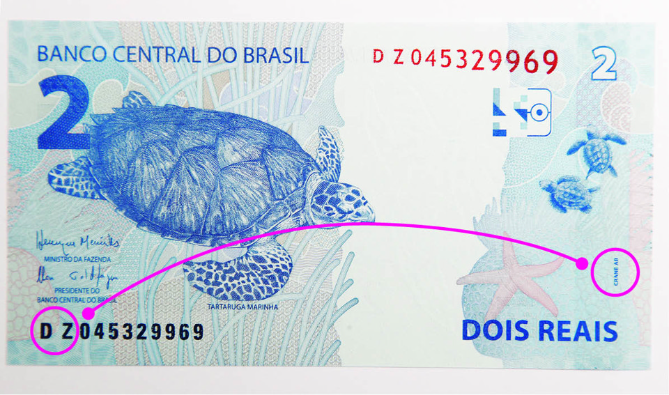 Cédula DZ de 2 reais