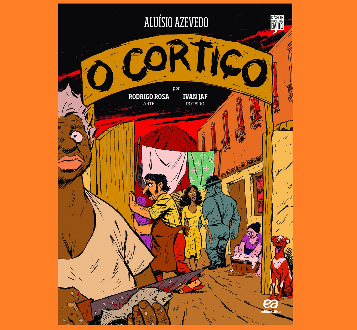 Ilustração de capa de O Cortiço.