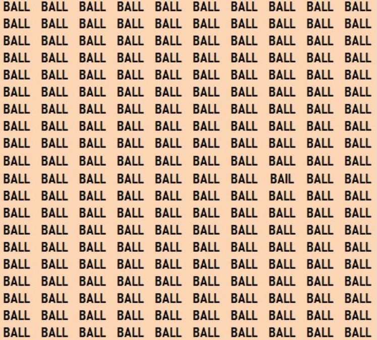 Encontre a palavra Bail neste desafio visual.