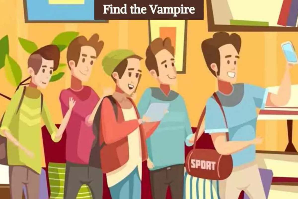 Encontre o vampiro entre esse grupo de amigos. Imagem: 7-Second Riddles/Reprodução.