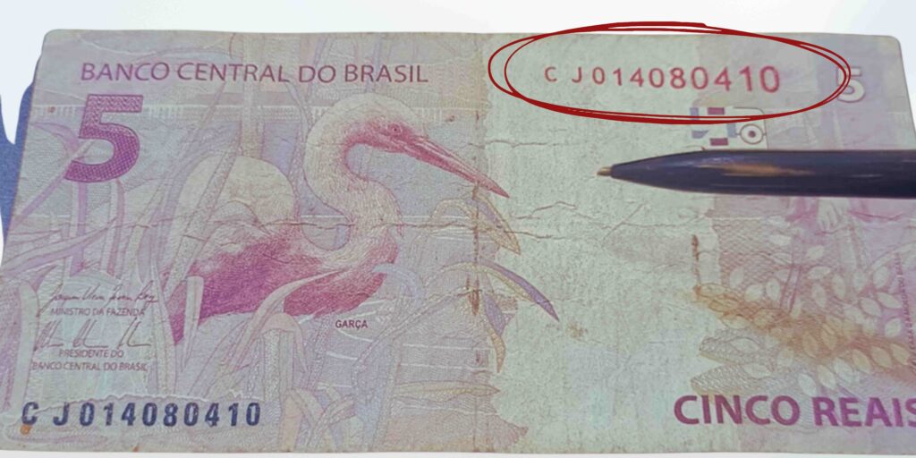 nota de 5 reais rara