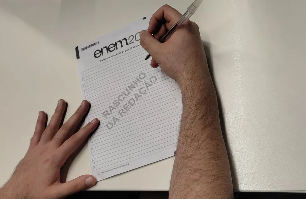 A prova de redação é uma das mais desafiadoras no Enem. Imagem:G1/ Reprodução
