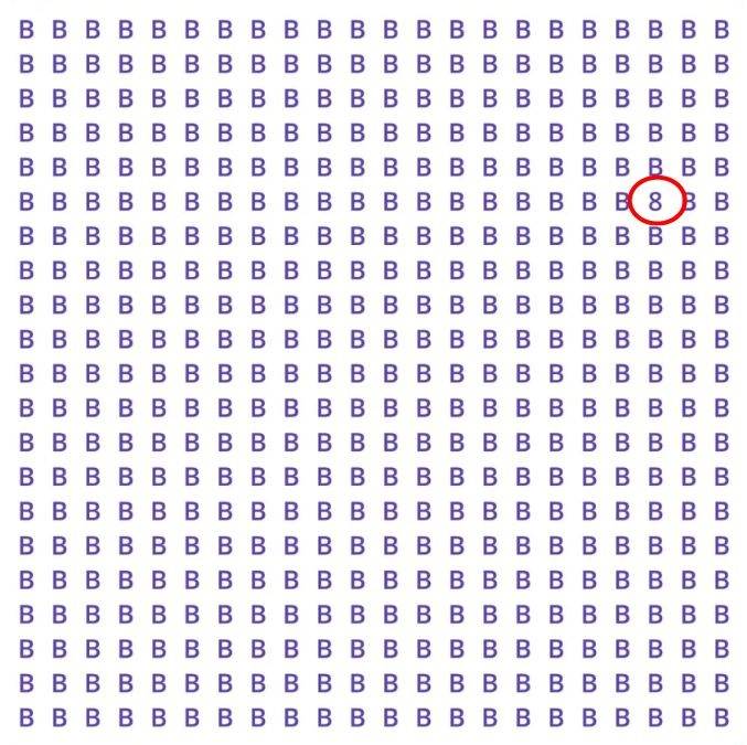 Resposta de onde está o número entre os B's.