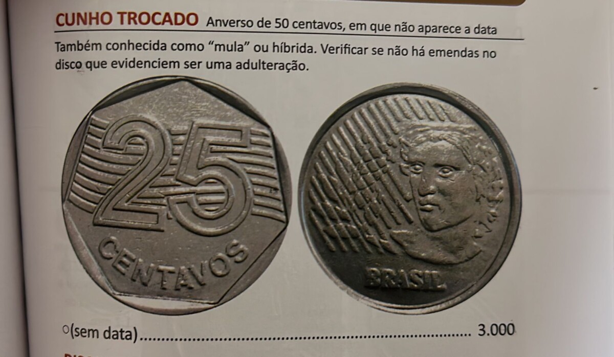 25 centavos Cunho Trocado
