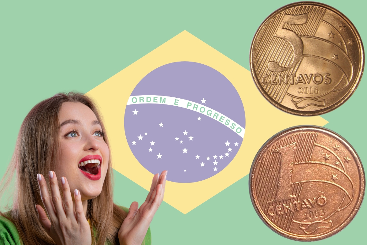 Moeda de 1 centavo e de 5 centavos COMUM para até R$ 3 mil no PIX; veja mais