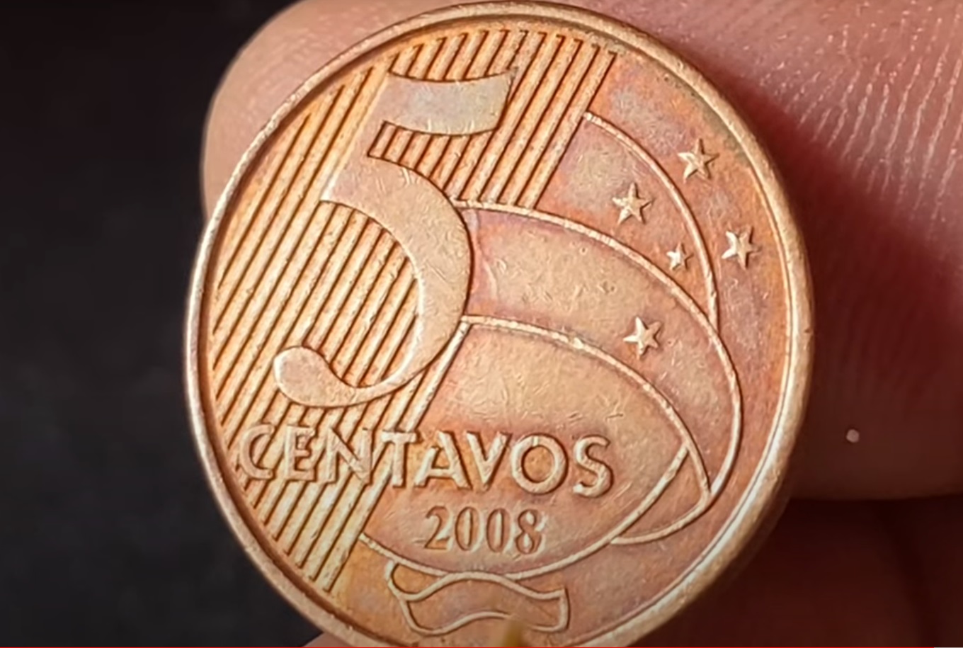 Moeda 5 centavos 2008 data marcada
