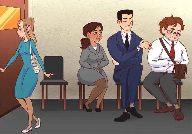 Encontre o erro na cena da entrevista de emprego.
