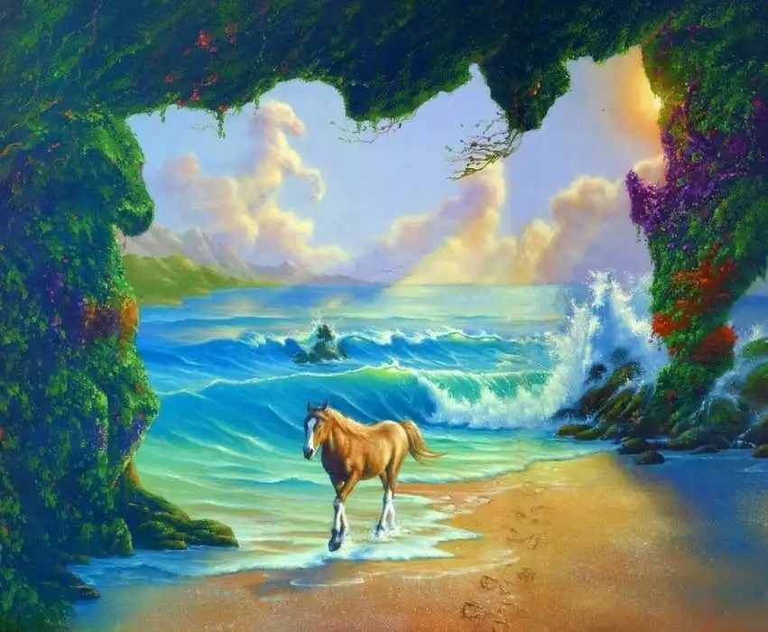 Encontre os 7 cavalos na imagem.