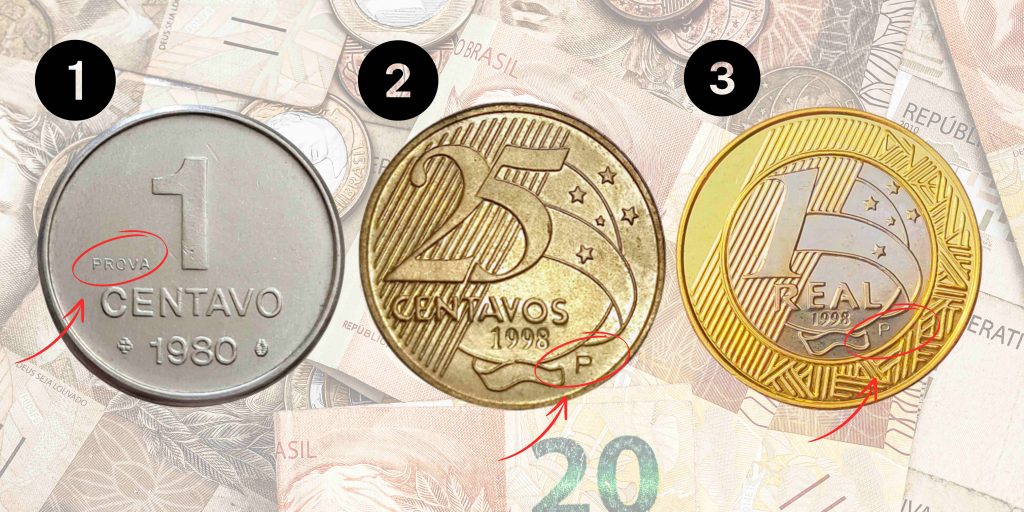 Exemplos de moedas prova