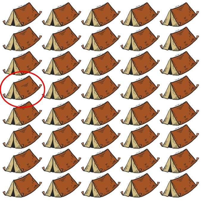 Resposta de onde está a barraca diferente.