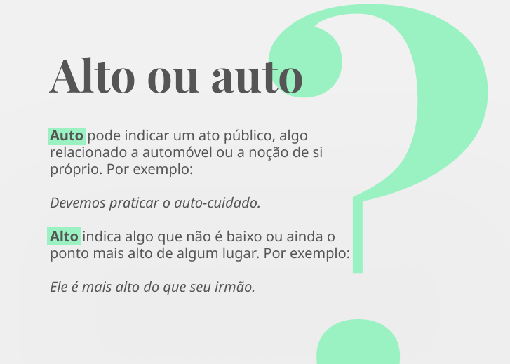 alto ou auto "Auto" ou "alto"? Qual a forma correta de escrever?