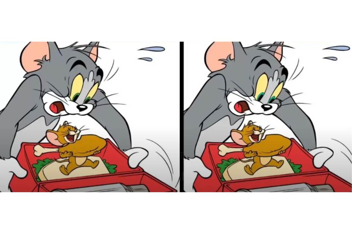 Encontre a diferença na imagem do Tom e Jerry.