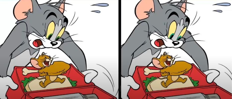 encontre a diferenca na imagem do tom e jerry Encontre a diferença na imagem do Tom e Jerry.