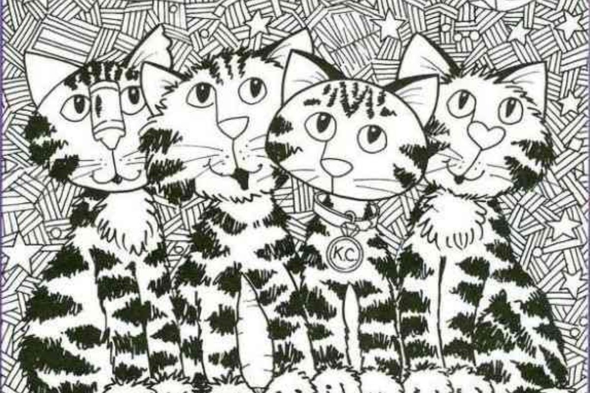 Encontre a pizza entre os gatos.