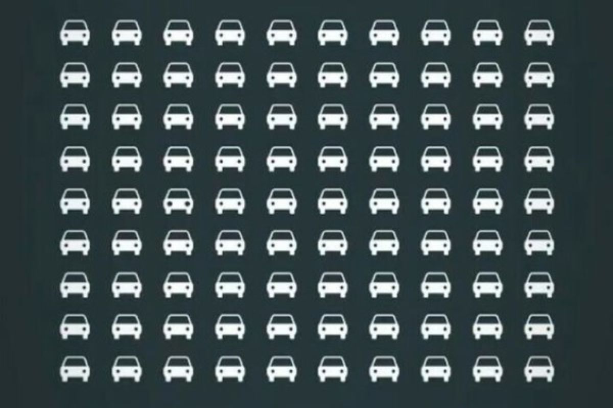 Encontre o emoji de carro diferente entre os demais emojis.