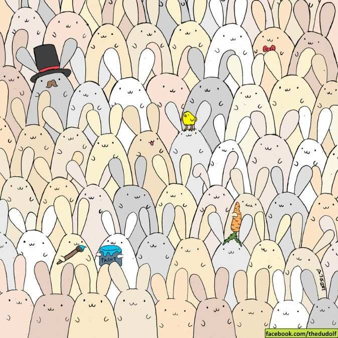 encontre o ovo entre os coelhos Encontre o ovo entre os coelhos.