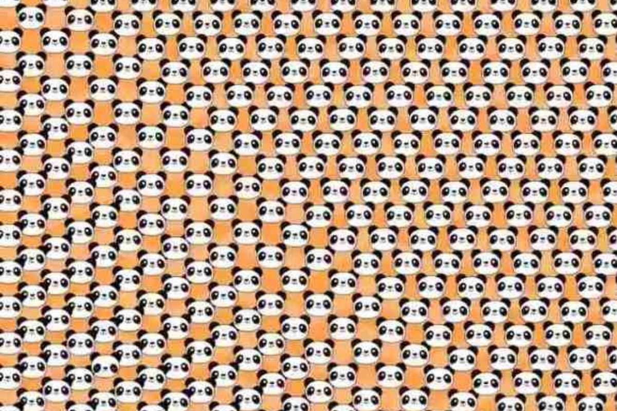 Encontre o panda diferente na imagem.