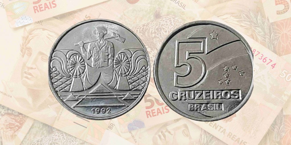 Moeda de 5 CRUZEIROS de 1992 Moeda de 5 CRUZEIROS de 1992
