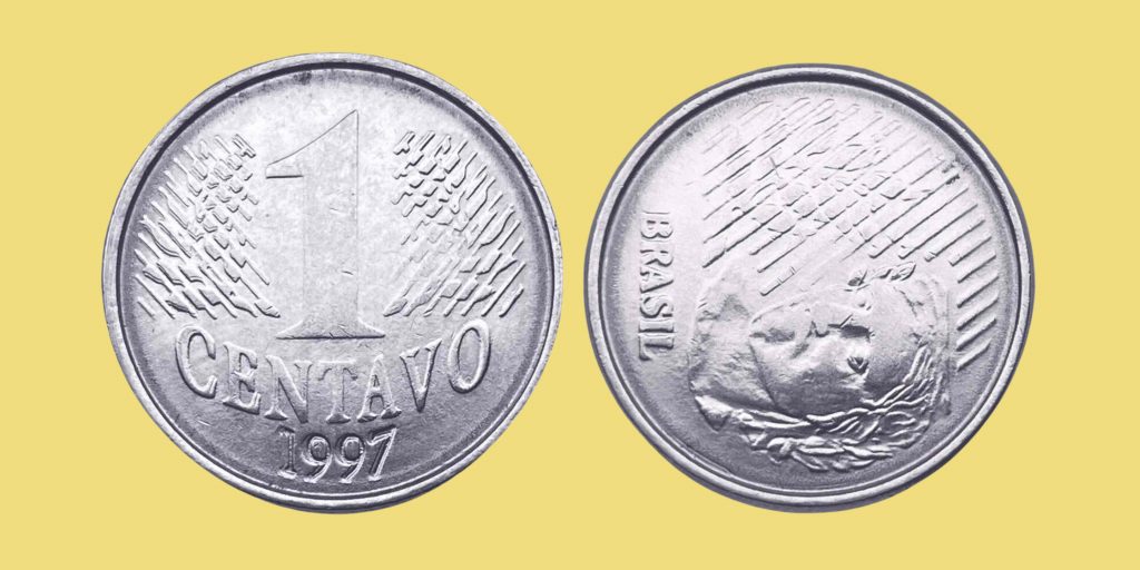 moeda de 1 centavo de 1997 moeda de 1 centavo de 1997