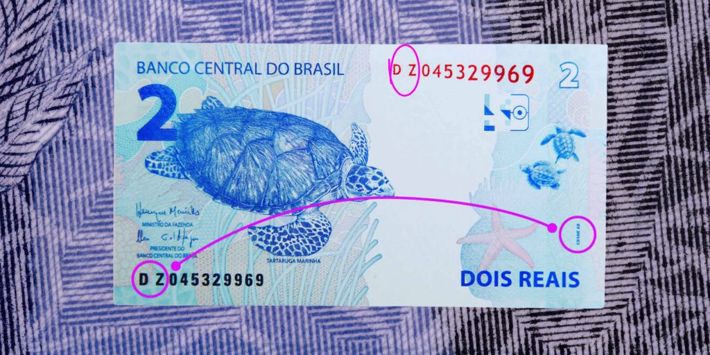 cédula DZ de dois reais cédula DZ de dois reais