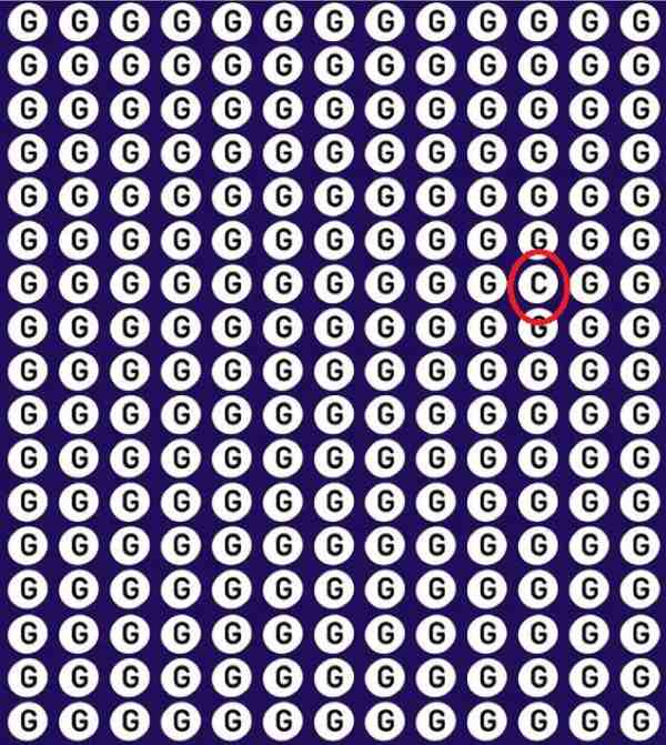 resposta de onde esta o c entre os gs Resposta de onde está a letra C entre as letras G's.