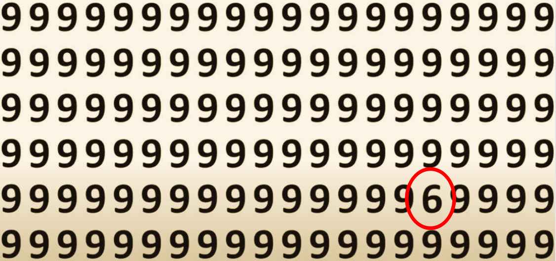resposta de onde esta o numero entre os Resposta de onde está o número 6 entre os 9.