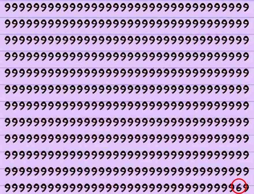 resposta de onde esta o numero entre os s Resposta de onde está o número 6 entre os 9s.