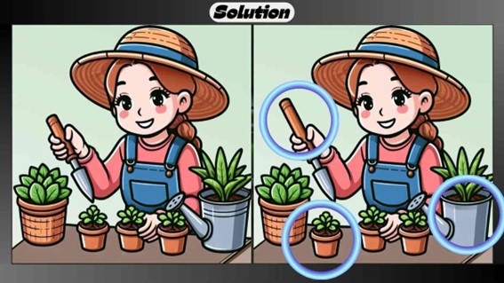 Jogo dos 3 erros: encontre as diferenças entre as imagens da jardineira em menos de 10 segundos Resposta do Jogo dos erros