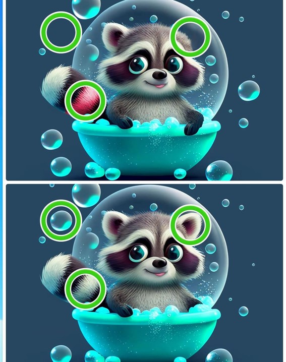 Desafio visual do guaxinim: encontre as diferenças entre as imagens em 10 segundos Resultado do Desafio visual do guaxinim