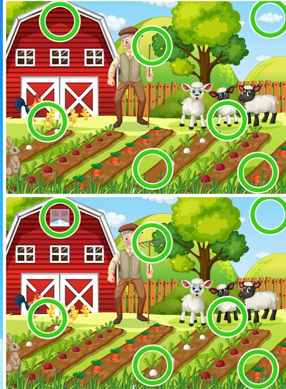 Jogo dos 7 erros da horta: encontre as diferenças entre as imagens em 10 segundos Resultado do Jogo dos 7 erros da horta