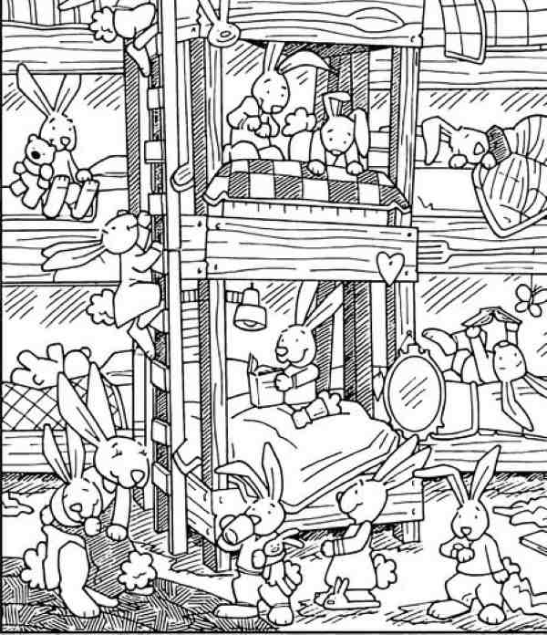 encontre a colher entre os coelhos Encontre a colher entre os coelhos.