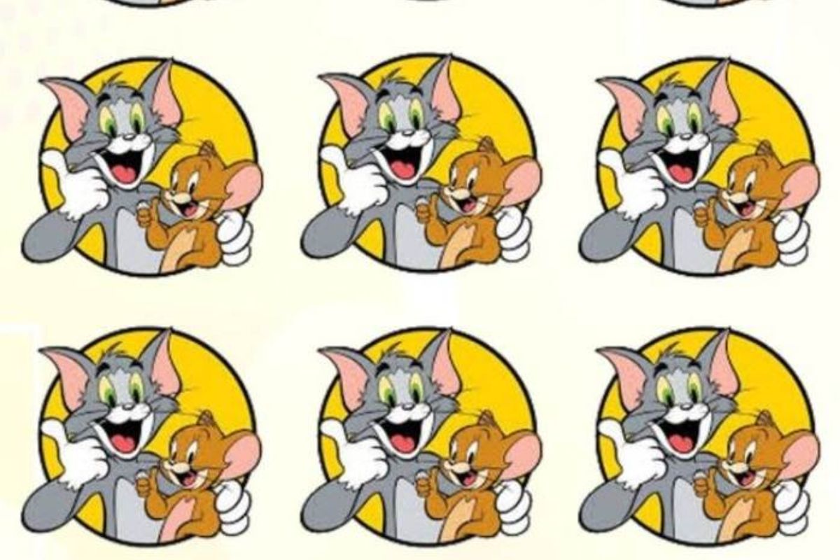 Encontre o adesivo do Tom e Jerry diferente.