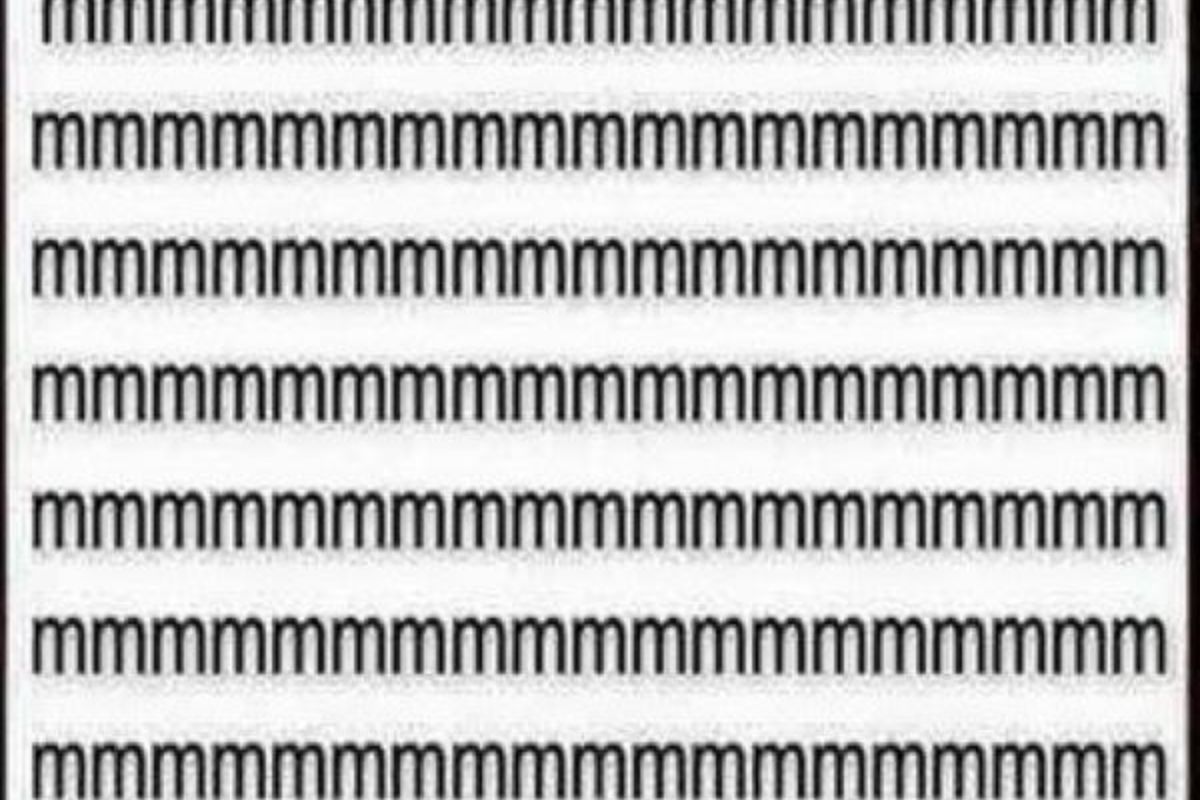 Encontre a letra N entre as letras M's.