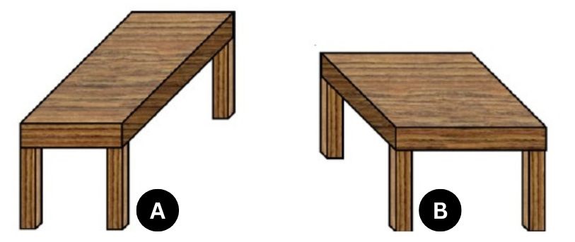 qual das duas mesas e maior Qual das duas mesas é a maior?