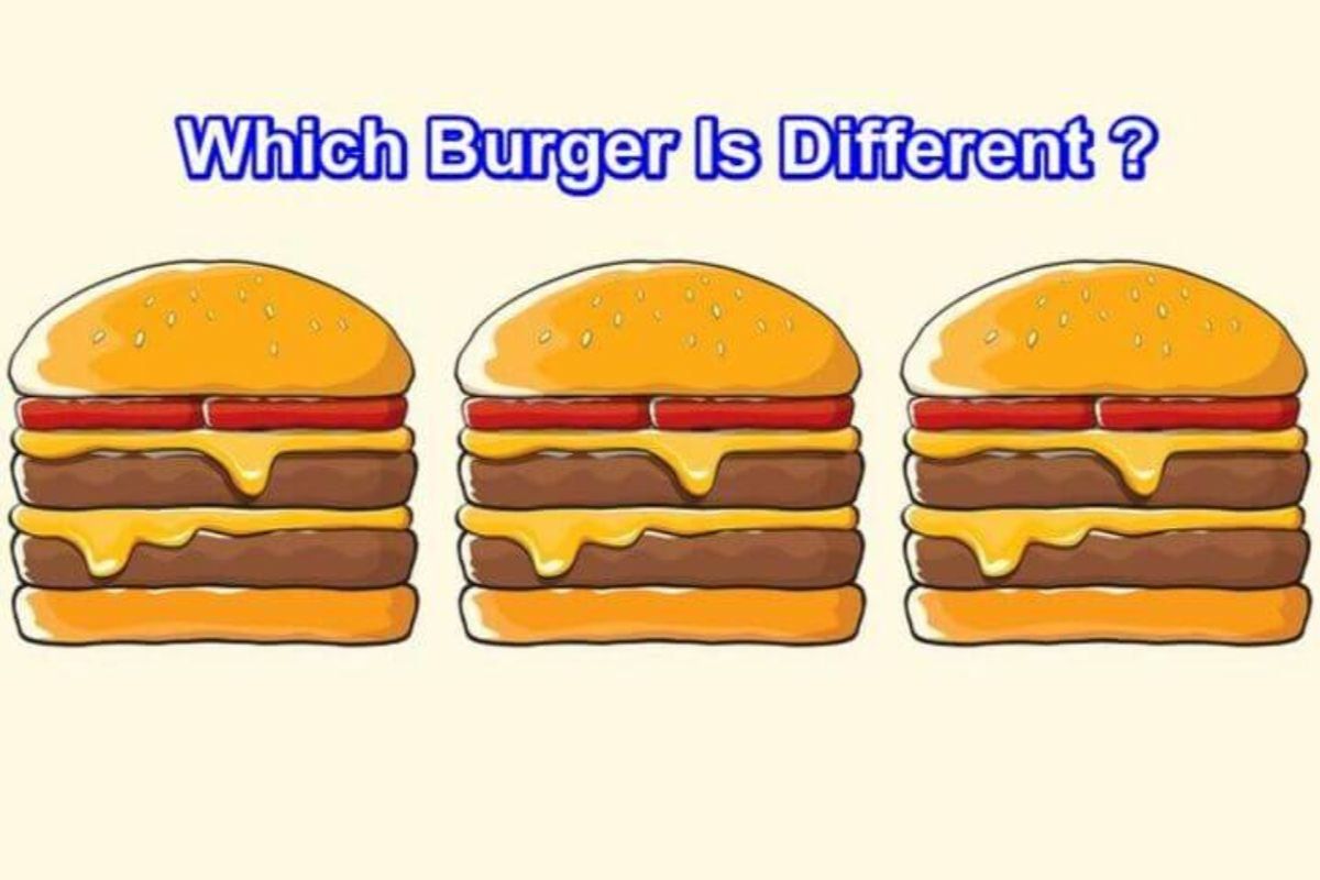 qual o hamburguer diferente entre os Encontre o hambúrguer diferente entre os 3.