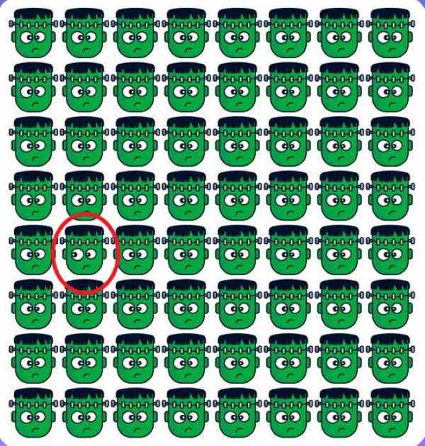 resposta de onde esta o Frankenstein diferente Resposta de onde está o Frankenstein diferente neste desafio visual.