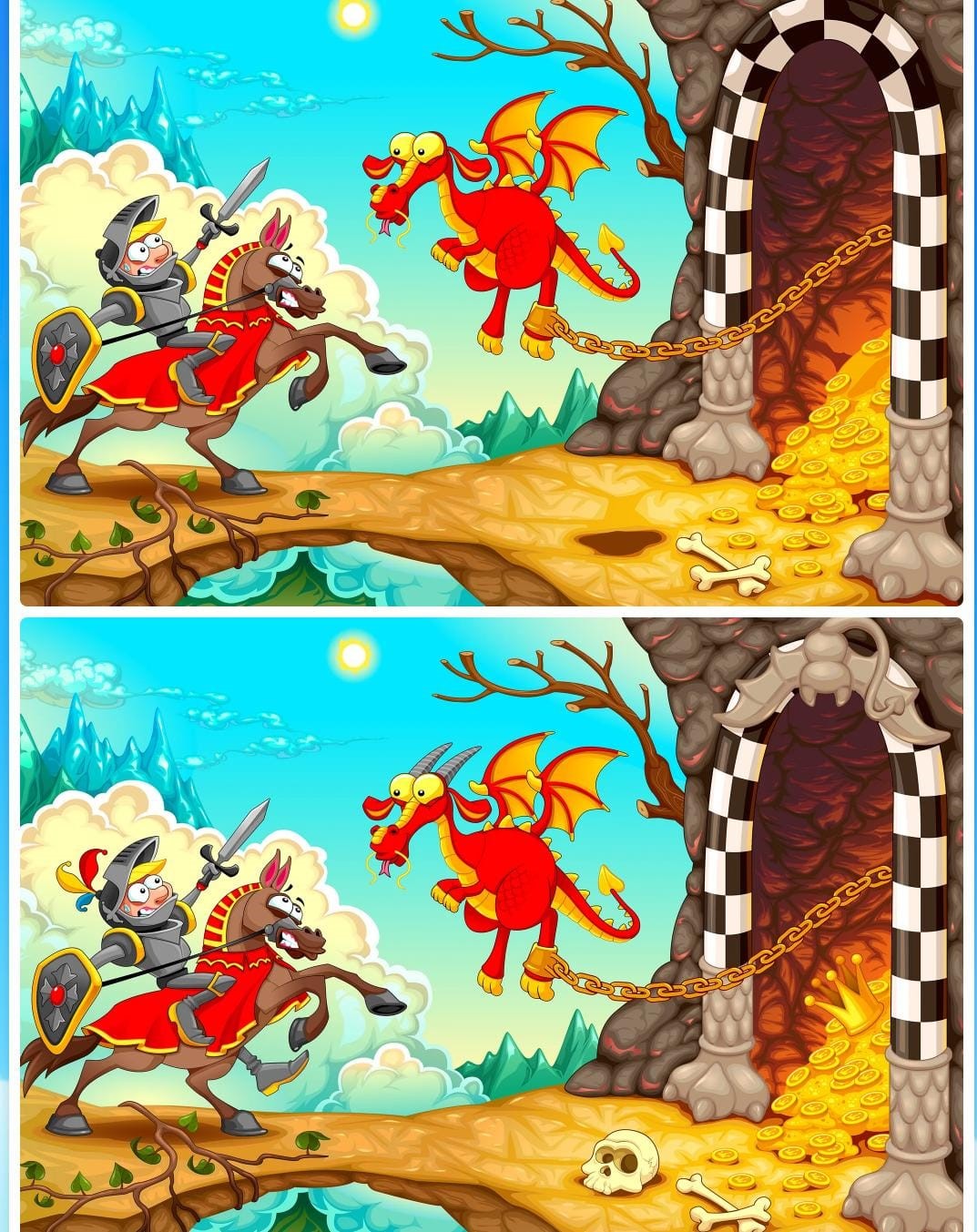 Jogo dos seis erros de São Jorge e o dragão Jogo dos seis erros de São Jorge e o dragão