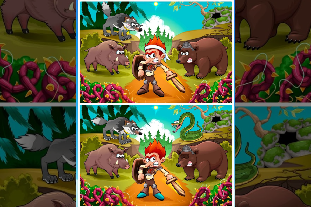 Jogo das diferenças do guerreiro