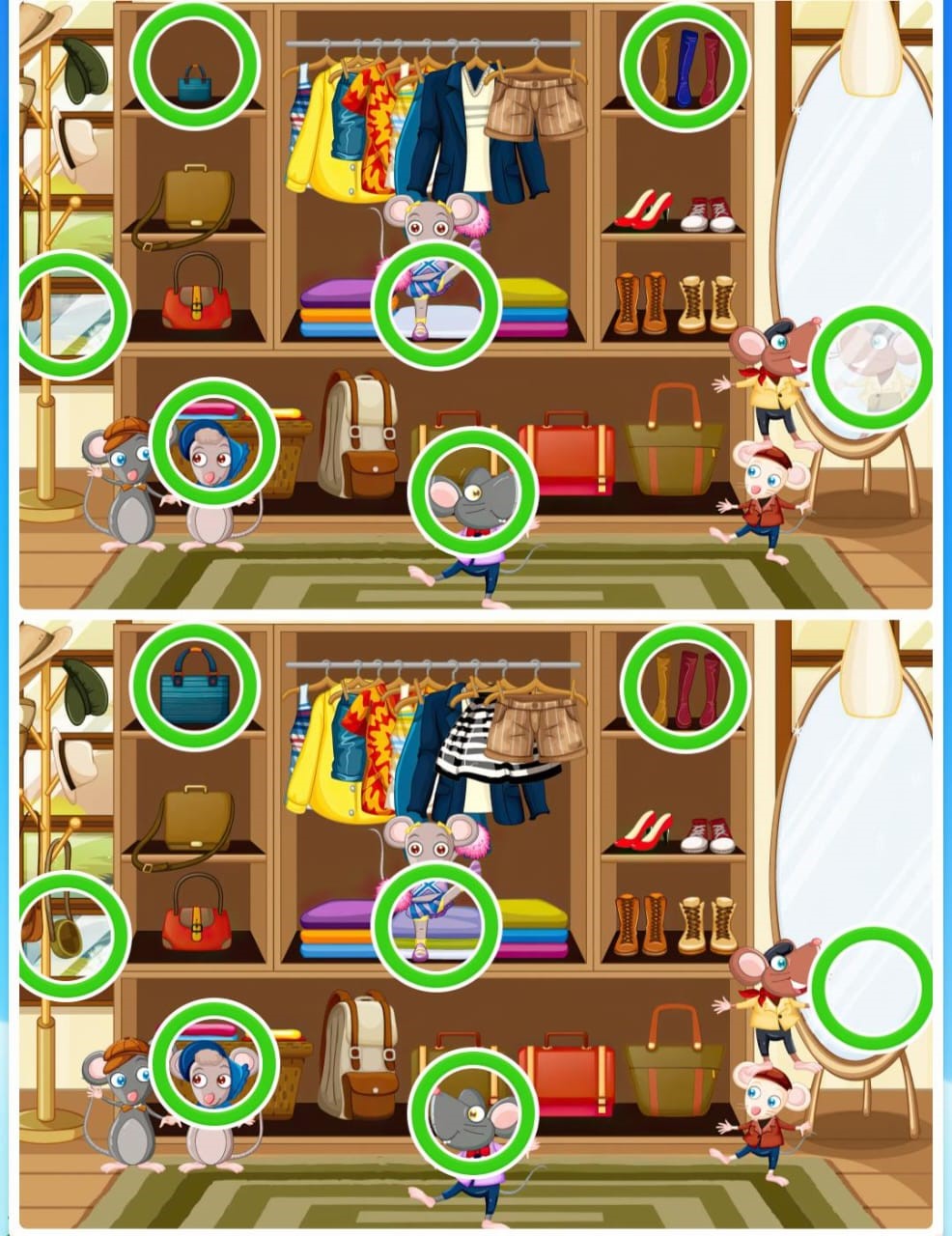 Solução do jogo dos sete erros dos ratos Solução do jogo dos sete erros dos ratos