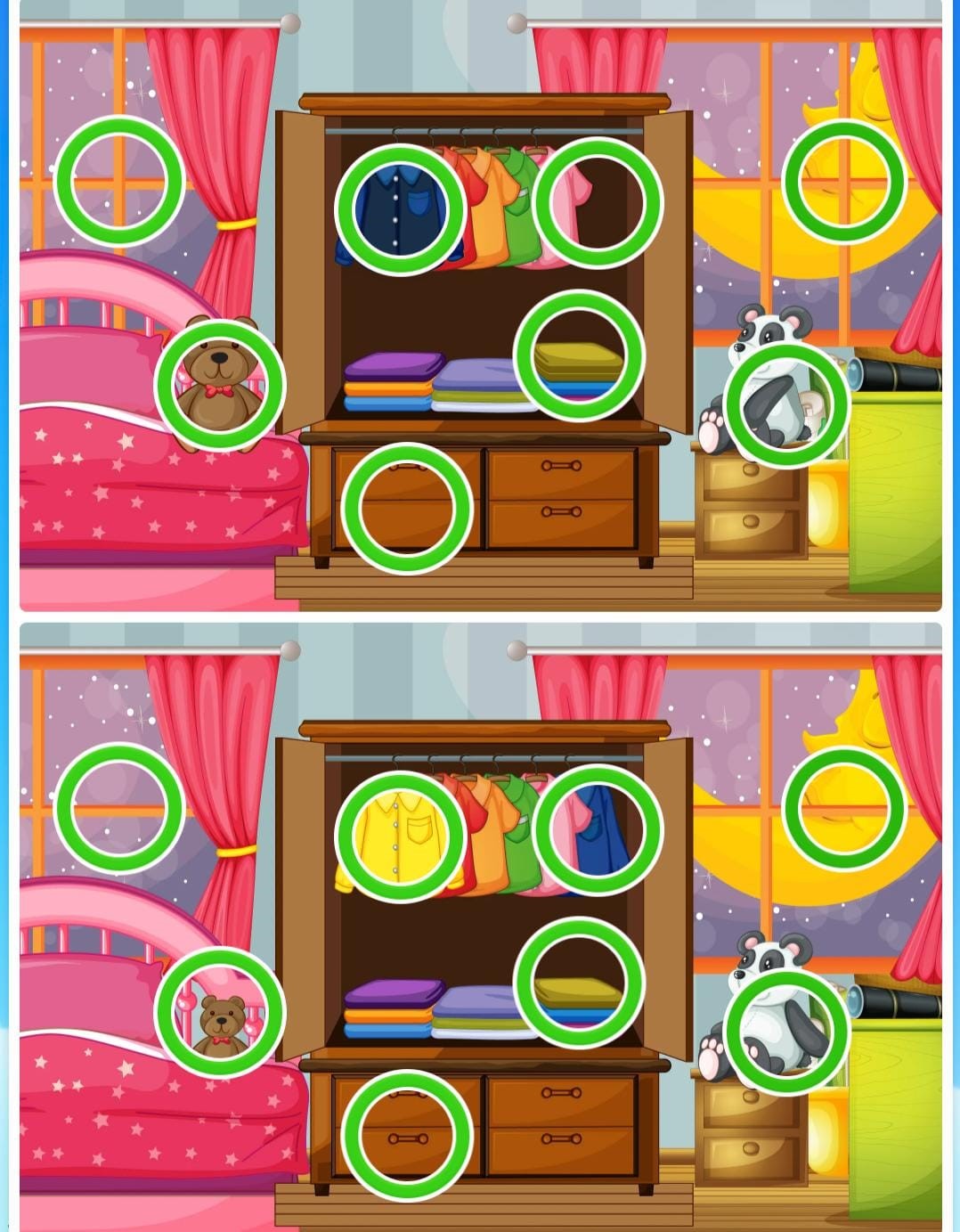 Resultado do Jogo das diferenças para crianças Resultado do Jogo das diferenças para crianças