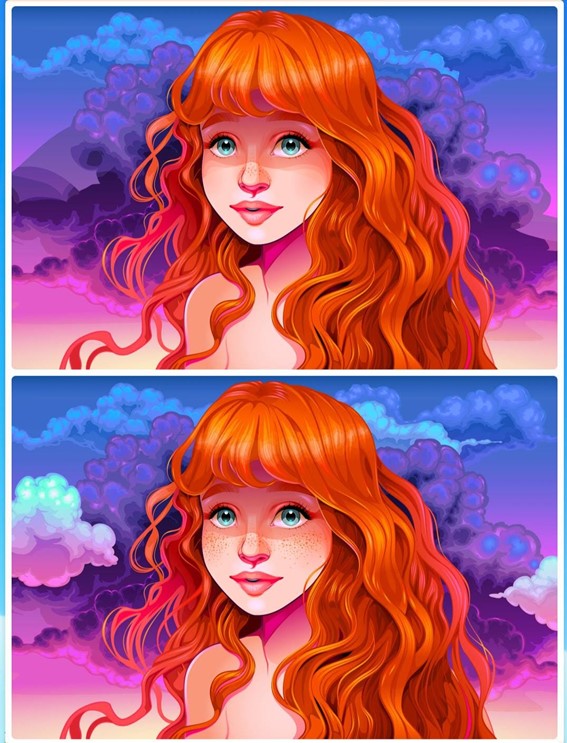 Jogo dos quatro erros da ruiva: encontre as diferenças entre as imagens da menina em menos de 10 segundos Desafio do Jogo dos quatro erros da ruiva