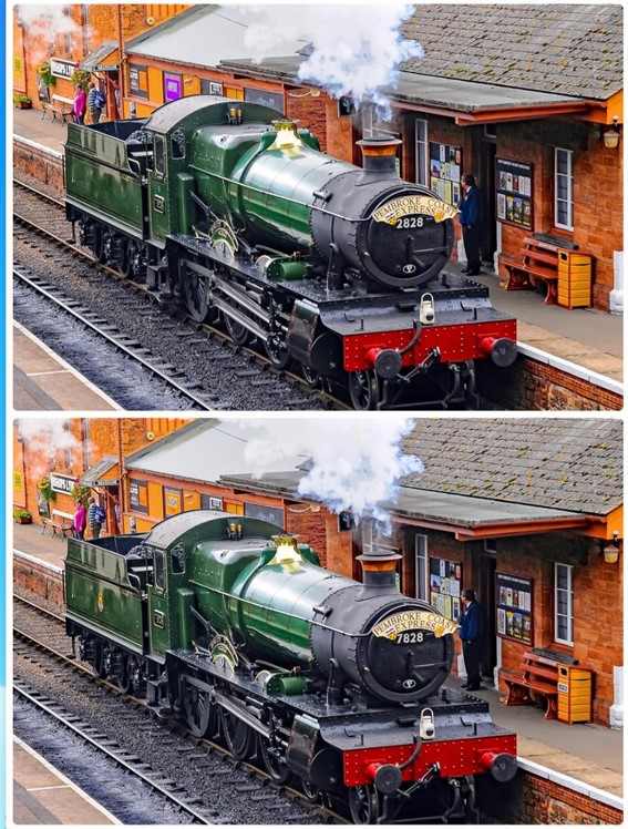 Jogo das diferenças do trem: encontre quatro erros entre as imagens da locomotiva em menos de 10 segundos Desafio do jogo das diferenças do trem