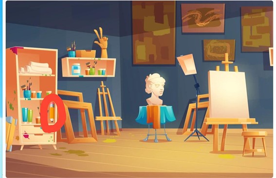 Teste de ilusão artística: encontre o lápis escondido na galeria de artes em menos de 10 segundos Resultado do Teste de ilusão artística