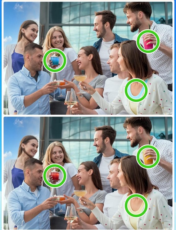 Jogo das diferenças dos amigos: encontre três erros entre as imagens do encontro de amigos em menos de 10 segundos Resultado do Jogo das diferenças dos amigos