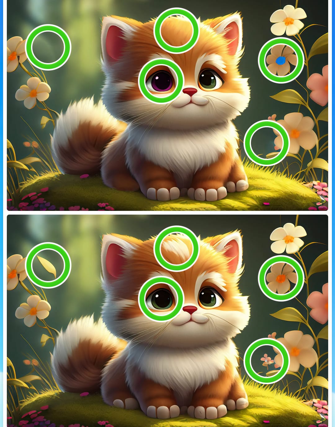 Jogo dos cinco erros do gato: encontre as diferenças entre as imagens do gato em menos de 10 segundos Resultado do Jogo dos cinco erros do gato