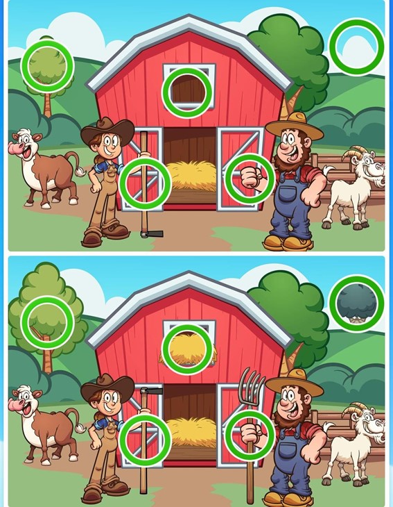 Jogo das diferenças do fazendeiro: encontre 5 erros entre as imagens do fazendeiro em 10 segundos Resultado do Jogo das diferenças do fazendeiro