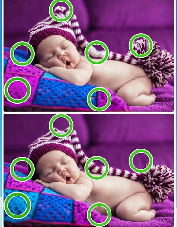 Jogo dos seis erros do bebê: descubra as diferenças entre as imagens em 10 segundos Resultado do Jogo dos seis erros do bebê